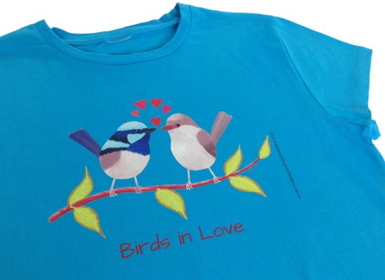 Blue Wren Birds In Love TShirt Photo